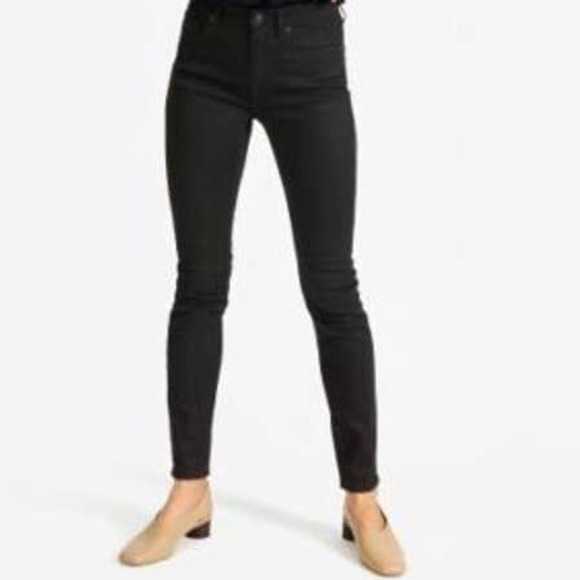 Everlane Denim - Everlane Womens Black Cotton Blend High Waisted Skinny Ankle Jeans Size 26